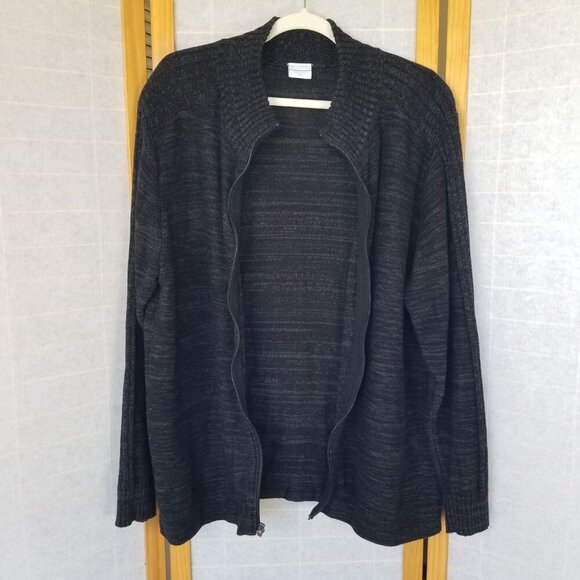 Men's Columbia Full Zip Cardigan Sweater Dark Gray 100% Cotton Size XXL - Picture 1 of 9